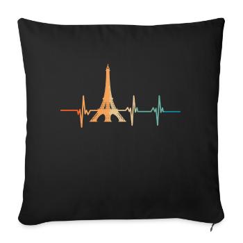Eiffel Tower heartbeat - Sofa pillowcase 17,3'' x 17,3'' (45 x 45 cm) - black - Front