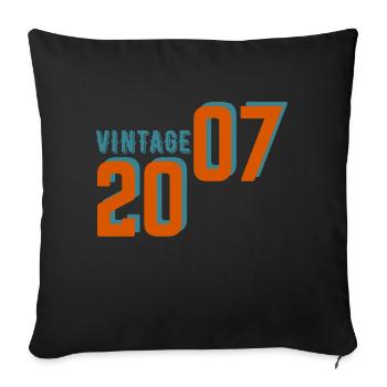 Vintage Retro 2007 - Sofakissenbezug 45 x 45 cm - Schwarz - Vorne