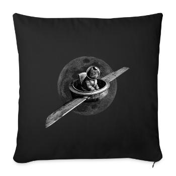 True Moon Love - Chat volant - Housse de coussin décorative 45 x 45 cm - noir - Devant