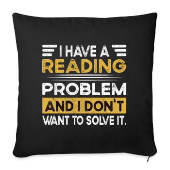 Reading is my hobby - Sofa pillowcase 17,3'' x 17,3'' (45 x 45 cm) - black - Front