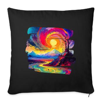 Kaléidoscope naturel - Housse de coussin décorative 45 x 45 cm - noir - Devant
