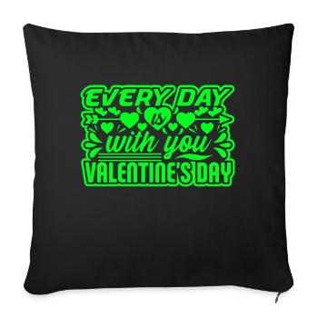 Love me Valentine Happy Valentines Valentines - Sofa pillowcase 17,3'' x 17,3'' (45 x 45 cm) - black - Front