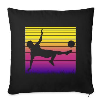 Fußball Fußballer - Sofakissenbezug 45 x 45 cm - Schwarz - Vorne