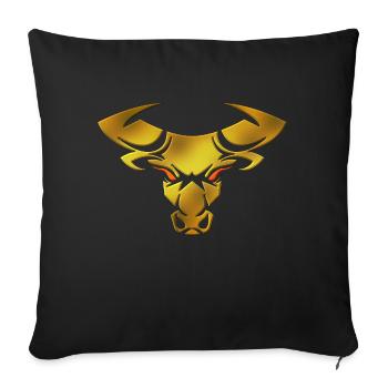 Tête de taureau tête Logo Steak Beast Gym corne - Housse de coussin décorative 45 x 45 cm - noir - Devant
