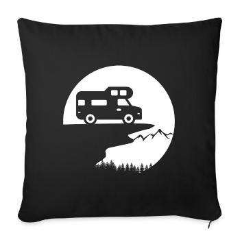 Vanlife Adventure: Stylish Camper Design - Sofa pillowcase 17,3'' x 17,3'' (45 x 45 cm) - black - Front