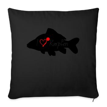 I love CARP black transparent - Sofa pillowcase 17,3'' x 17,3'' (45 x 45 cm) - black - Front