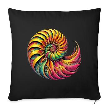 Coquille de Nautilus - Housse de coussin décorative 45 x 45 cm - noir - Devant