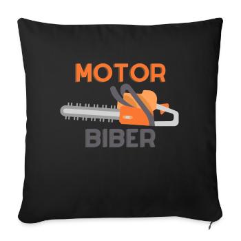 Chainsaw Chainsaw Forestry Worker Beaver - Sofa pillowcase 17,3'' x 17,3'' (45 x 45 cm) - black - Front