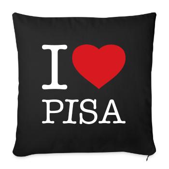 I LOVE PISA - Sofa pillowcase 17,3'' x 17,3'' (45 x 45 cm) - black - Front