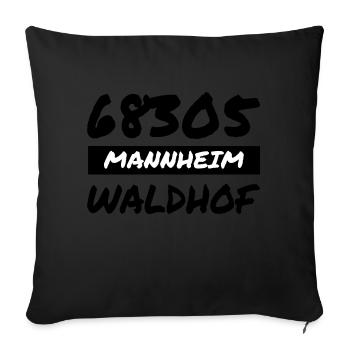 Mannheim Monnem Mannheimat - Housse de coussin décorative 45 x 45 cm - noir - Devant