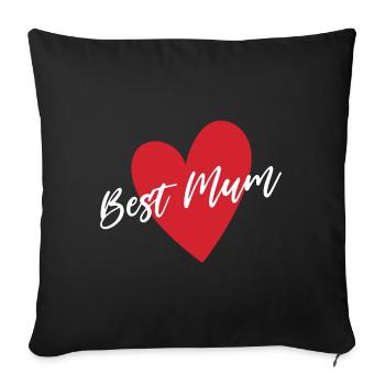Best Mum - Sofa pillowcase 17,3'' x 17,3'' (45 x 45 cm) - black - Front