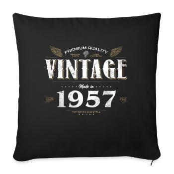 67 ans vintage 1957 édition limitée 67ème - Housse de coussin décorative 45 x 45 cm - noir - Devant
