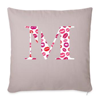 Letter m kisses - Sofa pillowcase 17,3'' x 17,3'' (45 x 45 cm) - light taupe - Front