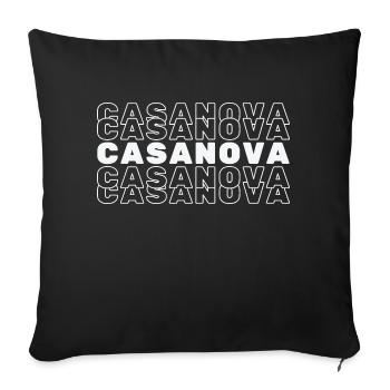 Casanova - Tendance 2024 - Housse de coussin décorative 45 x 45 cm - noir - Devant