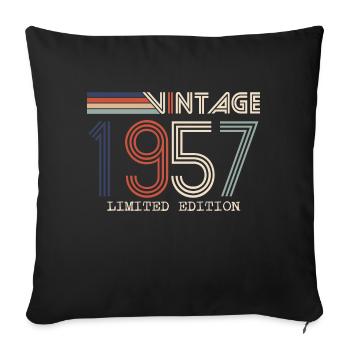 Vintage 1957 Anniversary Gift - Vintage 1957 - Sofa pillowcase 17,3'' x 17,3'' (45 x 45 cm) - black - Front