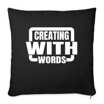 quote fostering creativity bday fiction writing - Sofakissenbezug 45 x 45 cm - Schwarz - Vorne