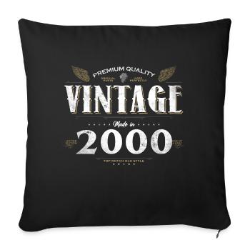24 Years Old Vintage 2000 Limited Edition 24th - Sofa pillowcase 17,3'' x 17,3'' (45 x 45 cm) - black - Front
