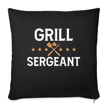 Lustiger Grill Sergeant Papa Militär BBQ - Sofakissenbezug 45 x 45 cm - Schwarz - Vorne
