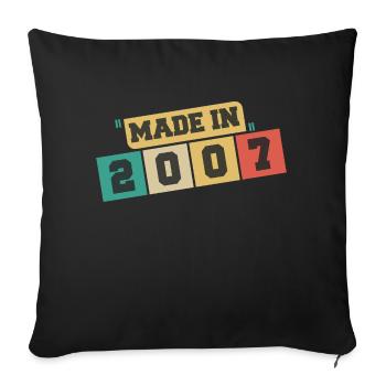 2007 Birthday 2007 Born in 2007 Birthday - Sofa pillowcase 17,3'' x 17,3'' (45 x 45 cm) - black - Front