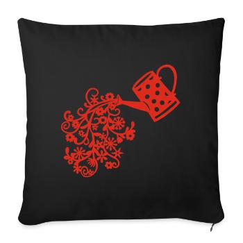 Le retour du printemps (rouge) - Housse de coussin décorative 45 x 45 cm - noir - Devant