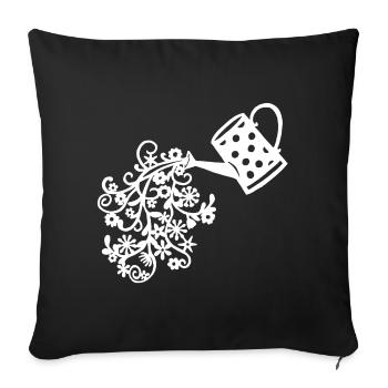 Le retour du printemps (blanc) - Housse de coussin décorative 45 x 45 cm - noir - Devant