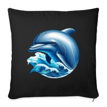 Delfin - Sofakissenbezug 45 x 45 cm - Schwarz - Vorne
