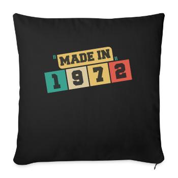 1972 anniversaire 1972 né en 1972 anniversaire - Housse de coussin décorative 45 x 45 cm - noir - Devant