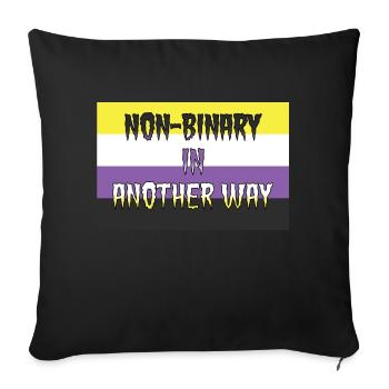 Non-binary in another way - Sofa pillowcase 17,3'' x 17,3'' (45 x 45 cm) - black - Front