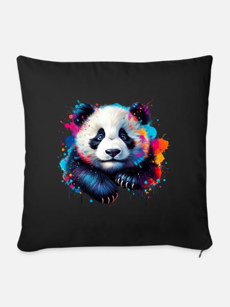 Panda - Sofakissenbezug 45 x 45 cm - Schwarz
