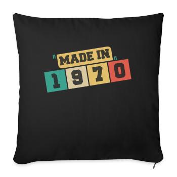 1970 anniversaire 1970 né en 1970 anniversaire - Housse de coussin décorative 45 x 45 cm - noir - Devant