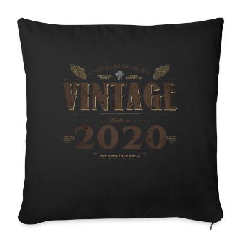 4 Years Old Vintage 2020 Limited Edition 4th - Sofa pillowcase 17,3'' x 17,3'' (45 x 45 cm) - black - Front