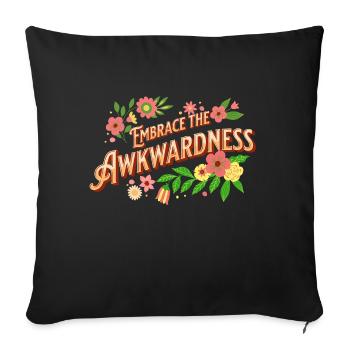 Awkward Elegance Blossoming Floral Embrace Life - Sofa pillowcase 17,3'' x 17,3'' (45 x 45 cm) - black - Front