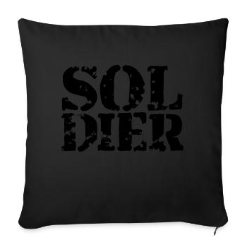 Stempel Soldat Logo Krieg General Freiheitskämpfer - Sofakissenbezug 45 x 45 cm - Schwarz - Vorne