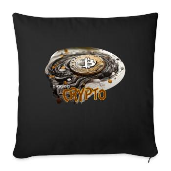 Krypto Währung, crypto digging - Sofakissenbezug 45 x 45 cm - Schwarz - Vorne
