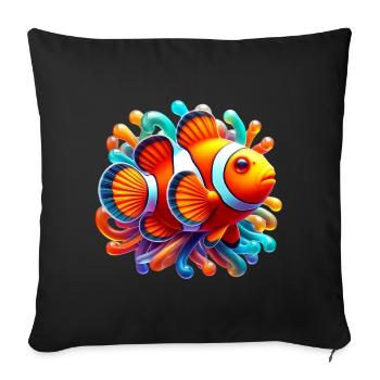 Poisson-clown - Housse de coussin décorative 45 x 45 cm - noir - Devant
