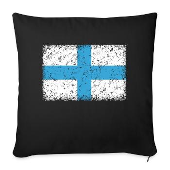 Flag of Marseille - Sofa pillowcase 17,3'' x 17,3'' (45 x 45 cm) - black - Front