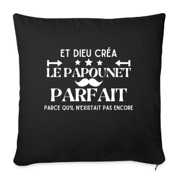 GOD CREATED THE PERFECT GRANDPA - Sofa pillowcase 17,3'' x 17,3'' (45 x 45 cm) - black - Front