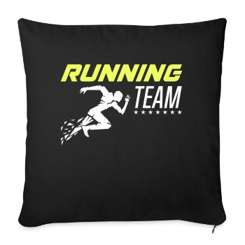 running team 1 - Sofakissenbezug 45 x 45 cm - Schwarz - Vorne