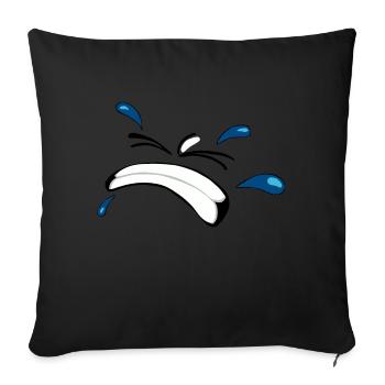 dent soufrance pain hard hard smiley 2103 W - Sofa pillowcase 17,3'' x 17,3'' (45 x 45 cm) - black - Front