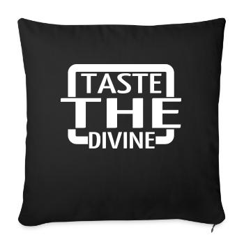 Saveurs riches Variété de saveurs Citations de bonheur culinaire - Housse de coussin décorative 45 x 45 cm - noir - Devant