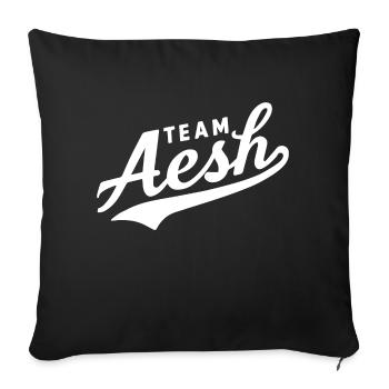 Team AESH - Housse de coussin décorative 45 x 45 cm - noir - Devant
