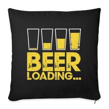 Beer Loading Distressed Typography - Sofa pillowcase 17,3'' x 17,3'' (45 x 45 cm) - black - Front