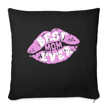 Mom - Sofa pillowcase 17,3'' x 17,3'' (45 x 45 cm) - black - Front