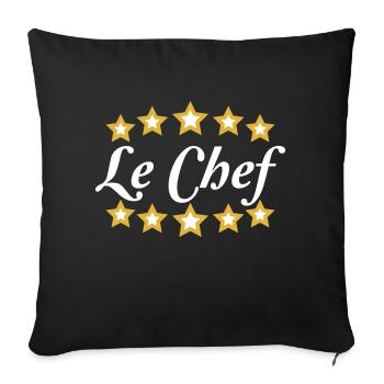 Le Chef 5 Star Chef Fun Kitchen Master - Sofa pillowcase 17,3'' x 17,3'' (45 x 45 cm) - black - Front