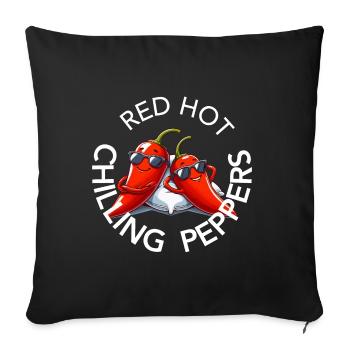 Chili Red Hot Chilling Peppers Pun Chill - Sofa pillowcase 17,3'' x 17,3'' (45 x 45 cm) - black - Front