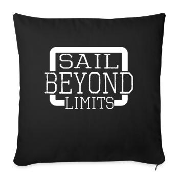 idée cadeau d’anniversaire aventure à la voile - Housse de coussin décorative 45 x 45 cm - noir - Devant