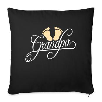 Footprint Baby Grandpa First Time Grandpa Grandpa - Sofa pillowcase 17,3'' x 17,3'' (45 x 45 cm) - black - Front