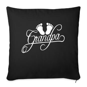 Footprint Baby Grandpa First Time Grandpa Grandpa - Sofa pillowcase 17,3'' x 17,3'' (45 x 45 cm) - black - Front