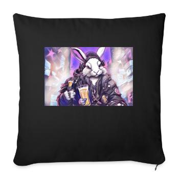CPunk Rabbit - Sofa pillowcase 17,3'' x 17,3'' (45 x 45 cm) - black - Front