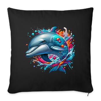 Delfin - Sofakissenbezug 45 x 45 cm - Schwarz - Vorne